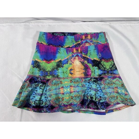Donajo Dona Jo Sz 2 Colorful Surreal Print Pleated Tennis Pickleball Skirt Skort - Picture 1 of 7